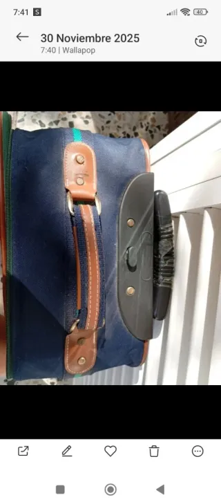 Maleta económica verde y morada