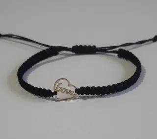 Pulsera Corazón Love Oro 14k Hecha a Mano