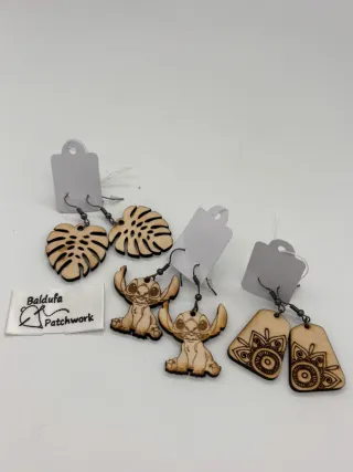 Pendientes madera personalizados