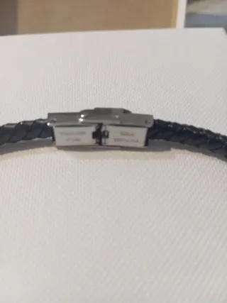 Pulsera Viceroy Cuero Negro y Plata