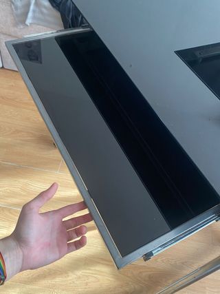 Escritorio PC Cristal Negro y Metal