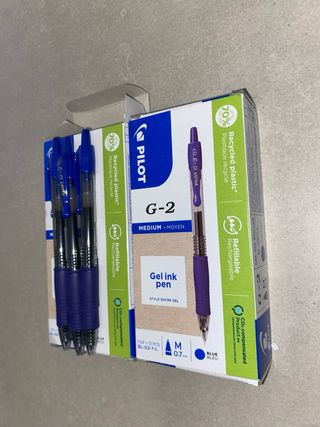 Bolígrafo Pilot G2 07 Tinta Azul Gel 20u