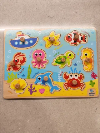 2 Puzzles Madera Mundo Diver: Mar y Mascotas