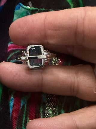 Anillo Aguamarina y Circonitas