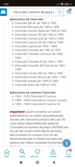 Volante Chevrolet