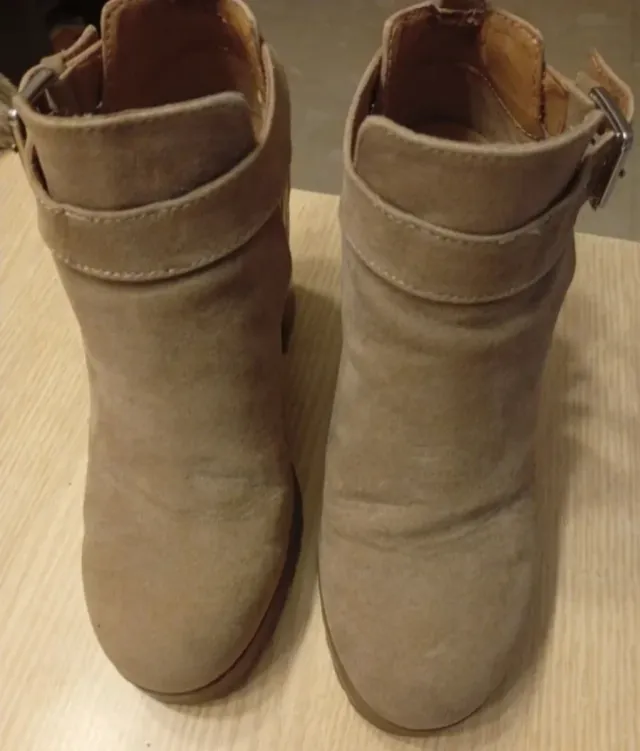 Botines Pull&Bear Beige/Marrón Talla 38