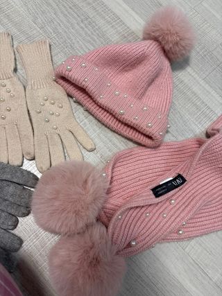 Conjunto Zara Gorro, Bufanda y Guantes Niña