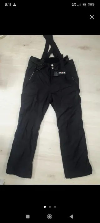 Pantalones de esquí negros con tirantes