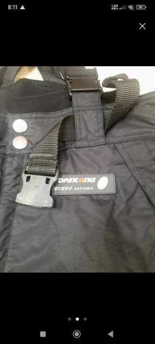 Pantalones de esquí negros con tirantes