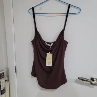 Top tirantes Mango marrón Talla M