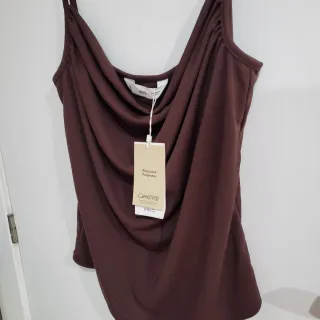 Top tirantes Mango marrón Talla M
