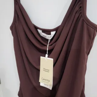 Top tirantes Mango marrón Talla M
