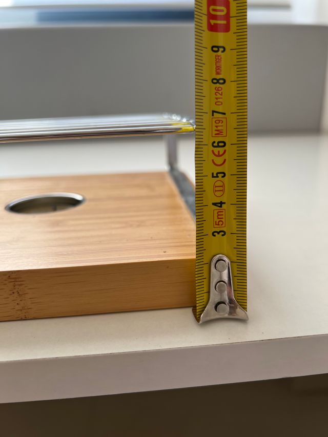 Calentador de platos bambú y metal