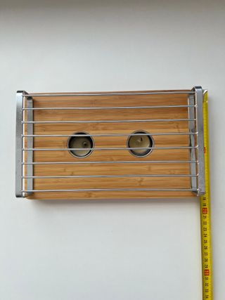 Calentador de platos bambú y metal