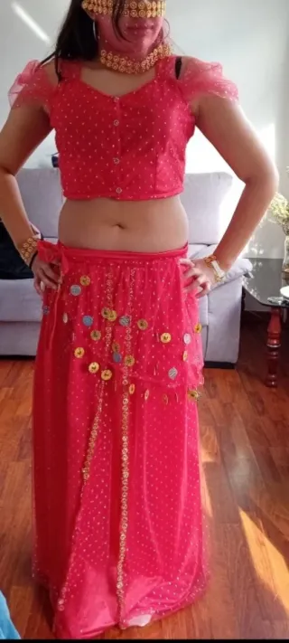 Disfraz rojo y dorado talla única