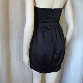 Vestido fiesta negro y plata abullonado T.38 M