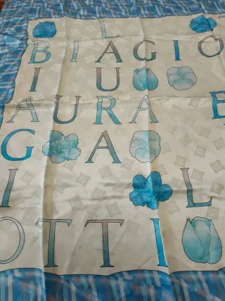 Foulard Seta Laura Biagiotti Blu/Bianco