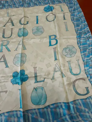 Foulard Seta Laura Biagiotti Blu/Bianco