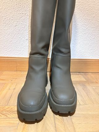 Botas altas Zara verde oliva
