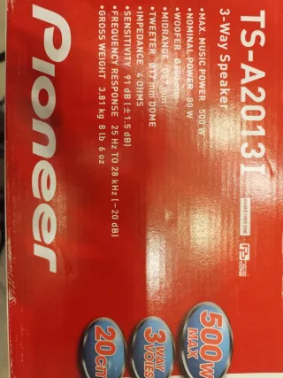 Altavoces Pioneer TS-A2013I 500W Negro