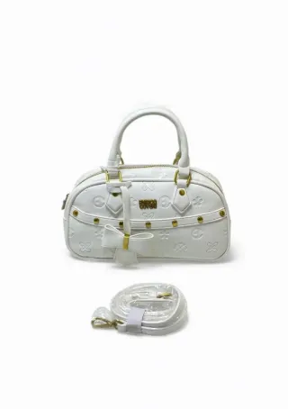 Borsa Enrico Coveri bianca con dettagli oro