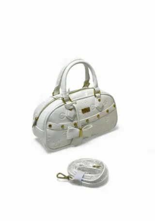 Borsa Enrico Coveri bianca con dettagli oro