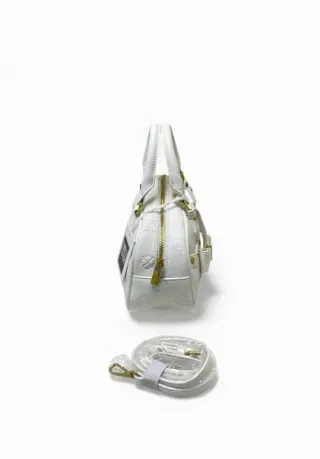 Borsa Enrico Coveri bianca con dettagli oro