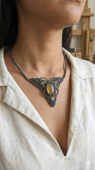 Collar Macramé con Citrino