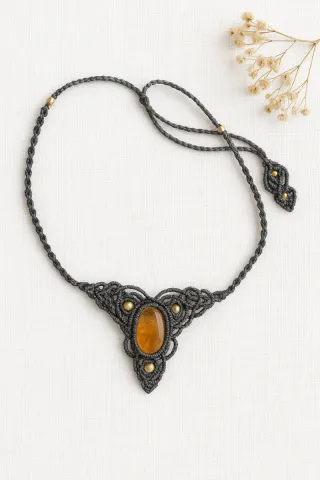 Collar Macramé con Citrino