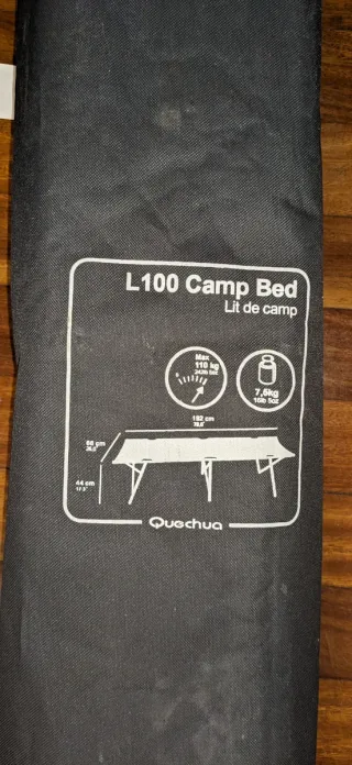 Catre Quechua L100 - Cama Camping Plegable (110kg)
