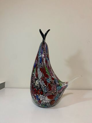 Pareja Figuras Gallo Vidrio Murano Multicolor