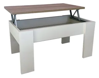 Mesita de centro elevable madera y metal