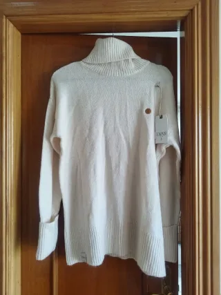 Jersey EWAN cuello alto beige talla L