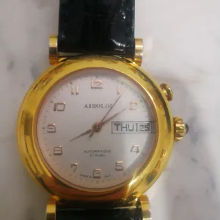 AIROLDI Orologio Automatico Oro,cinturino cocco