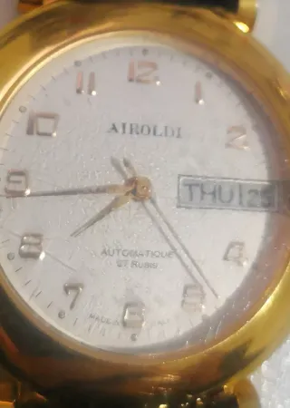 AIROLDI Orologio Automatico Oro,cinturino cocco