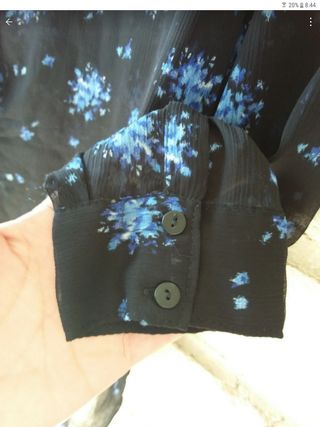 Blusa mujer  Mango Collection azul y negra M