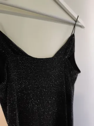 Vestido mini fiesta negro brillante