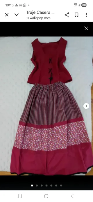 Traje de casera falda y corpiño