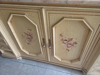 Taquillón Entrada Vintage Mármol Madera