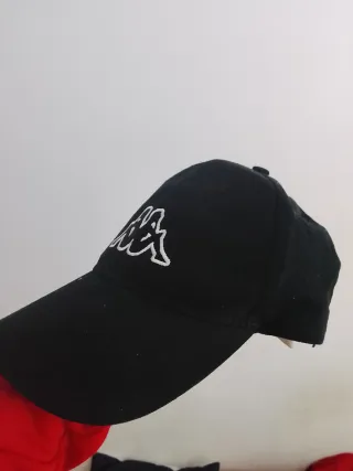 Gorra Kappa Negra Logo Blanco
