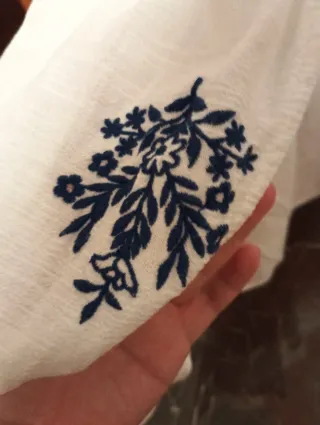 Kaftán Leffies blanco bordado Talla XL