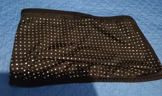 Completo elegante top e minigonna strass