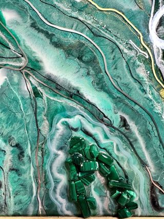 Pack “Reflejos de Esmeralda” – Cuadro + reloj