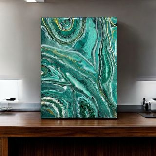 Pack “Reflejos de Esmeralda” – Cuadro + reloj