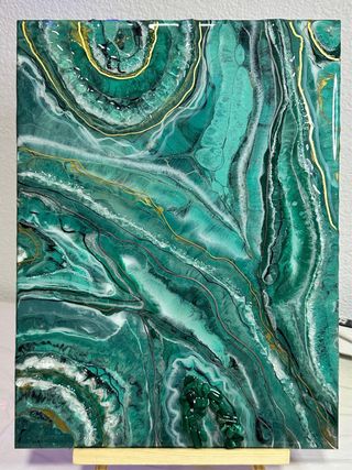 Pack “Reflejos de Esmeralda” – Cuadro + reloj