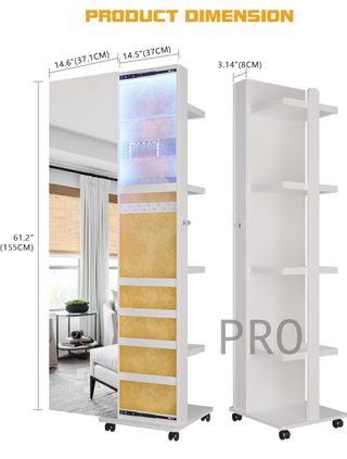 Armario para joyas giratorio 360°