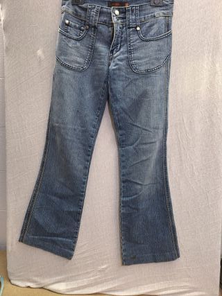 Jeans Donna Bootcut Vita Bassa Tasche Esterne S