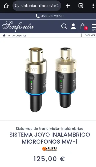 Sistema Joyo MW-1 Inalámbrico Micrófonos