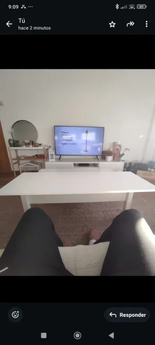 Mesa de salón elevable blanca