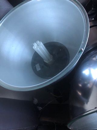 Coppia di grandi lampade industriali vintage